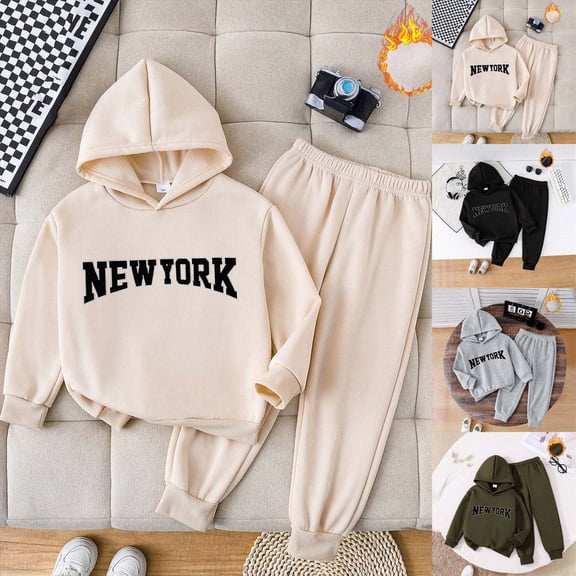Boys Clothes 2 Piece Winter Outfits Long Sleeve T-shirt and Pants Sets Kids Clothes Boys 6-12 Months 12-24 Months 2T 3T 4T 5T 6T 7T 8T 9T Children(Black,3-4 Years)
