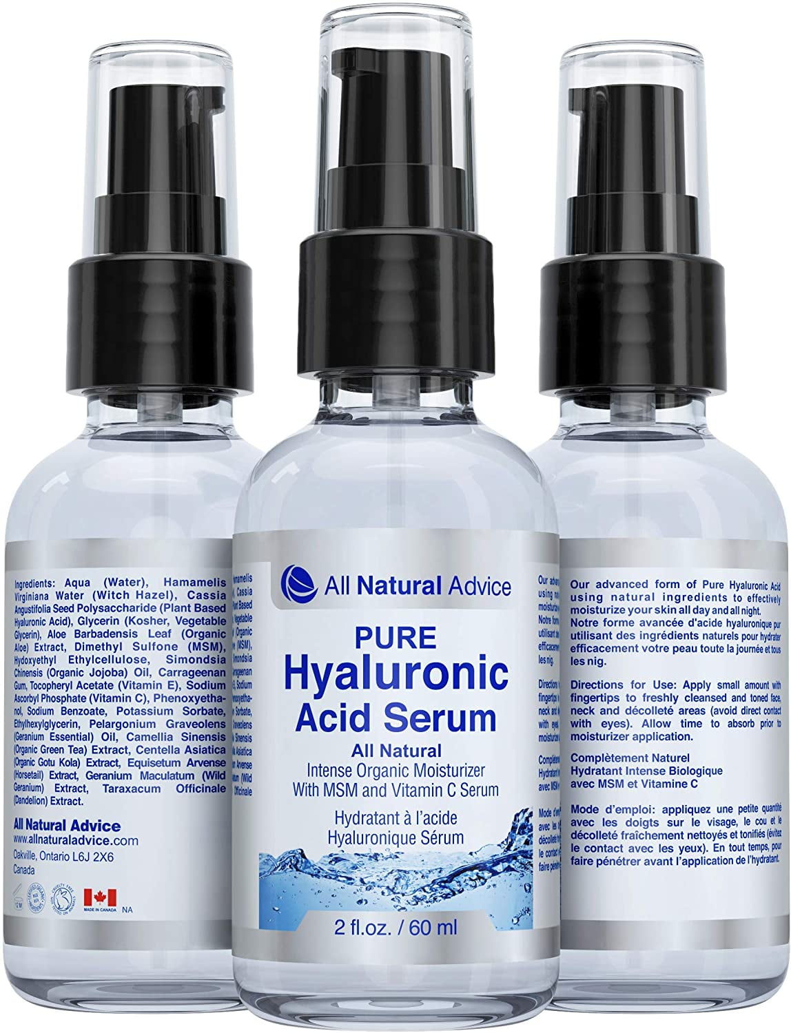 Hyaluronic Acid Serum 60ml Anti Aging Skin Care Intense Organic Skin