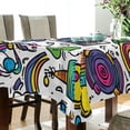 thumbnail image 5 of Yayeee Tablecloths 60" x 120" Rectangle Wrinkle Resistant Party Table Cover, White Doodle Pattern, 5 of 8