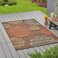 thumbnail image 3 of Afuera Living 90x63" Indoor/Outdoor Fabric Floral Area Rug in Brown/Blue, 3 of 13