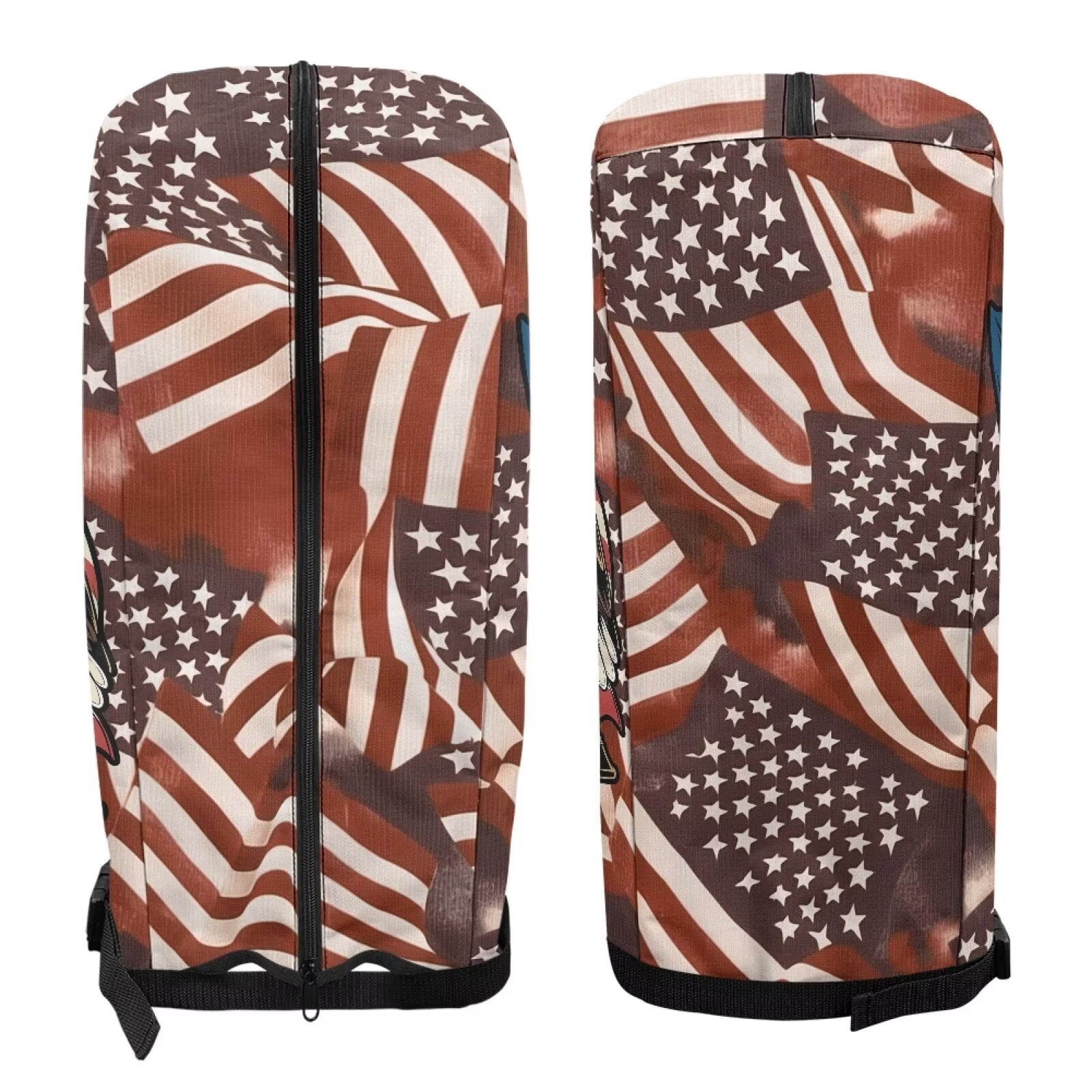 Yuyamidu 250 Years American Flag Golf Bag Cover Portable Golf Bag Dust Cover Eagle Golf Caddy Bags Covers Golf Gifts for Women Universal Golf Club Bag Accessories