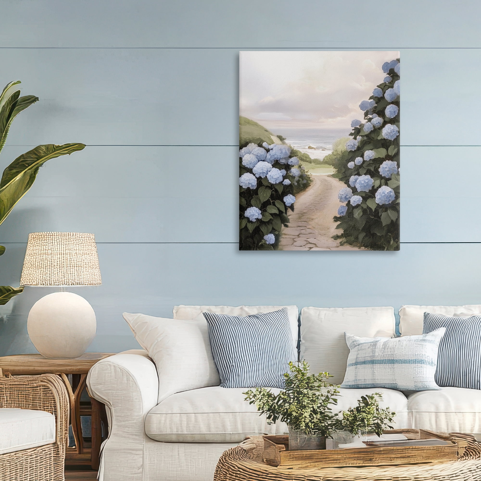 Stupell Industries Coastal Hydrangea Pathway Canvas Wall Art, design by Sisi and Seb