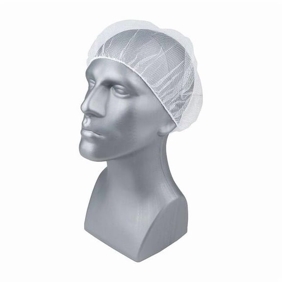 Condor Hairnet, Polyester, 21 in Dia., White, M, 100 PK 29JW43