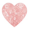 thumbnail image 1 of Mantel individual de rosa en forma de corazón, regalo perfecto para el día de San Valentín para él o ella, decoración rosa festiva, hecho de PVC duradero., 1 of 5
