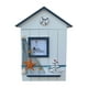 thumbnail image 1 of Soporte de llaves Caja de diseño de casa montada en la pared Colgante de pared Colgador de almacenamiento de llaves Estuche de madera, parte superior azul, Saiboat Life Bouy Jumpingount HA8882-03B, 1 of 6