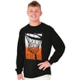 thumbnail image 3 of Basketball Hoop Athlete Game On Men's Big & Tall Long Sleeve Graphic Tee Brisco Brands 2X, 3 of 5