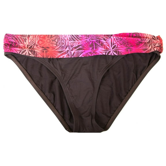 La Blanca Women's Brown with Patterned Cinched Waist Detail Bikini Swim Bottom