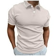 thumbnail image 6 of Mens Slim Fit Solid Polo Shirt Short Sleeve Classic T Shirt Relaxed Casual Summer Top Tee Grey XXXL, 6 of 8