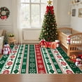 thumbnail image 5 of Garvee 8x10ft Christmas Area Rugs Washable Xmas Decoration Carpet, Cheerful Reindeer Print Pattern Soft Carpet, Non Slip Low Pile Indoor Mats for Living Room Bedroom Office, Green, 5 of 8