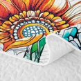 thumbnail image 5 of Erosebridal Doodle Orange Sunflower Twin Quilt Set for Women Girls, Retro Boho Floral Twin Coverlet Set, 2-Piece, 5 of 7