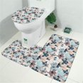 thumbnail image 2 of Light Color Butterfly Leaf Pattern Bathroom Rugs Sets 3 Piece,Toilet Cover Set,Absorbent Non Slip Bathroom Mats Sets with U-Shaped Contour Rug Toilet Rug Set, 2 of 5