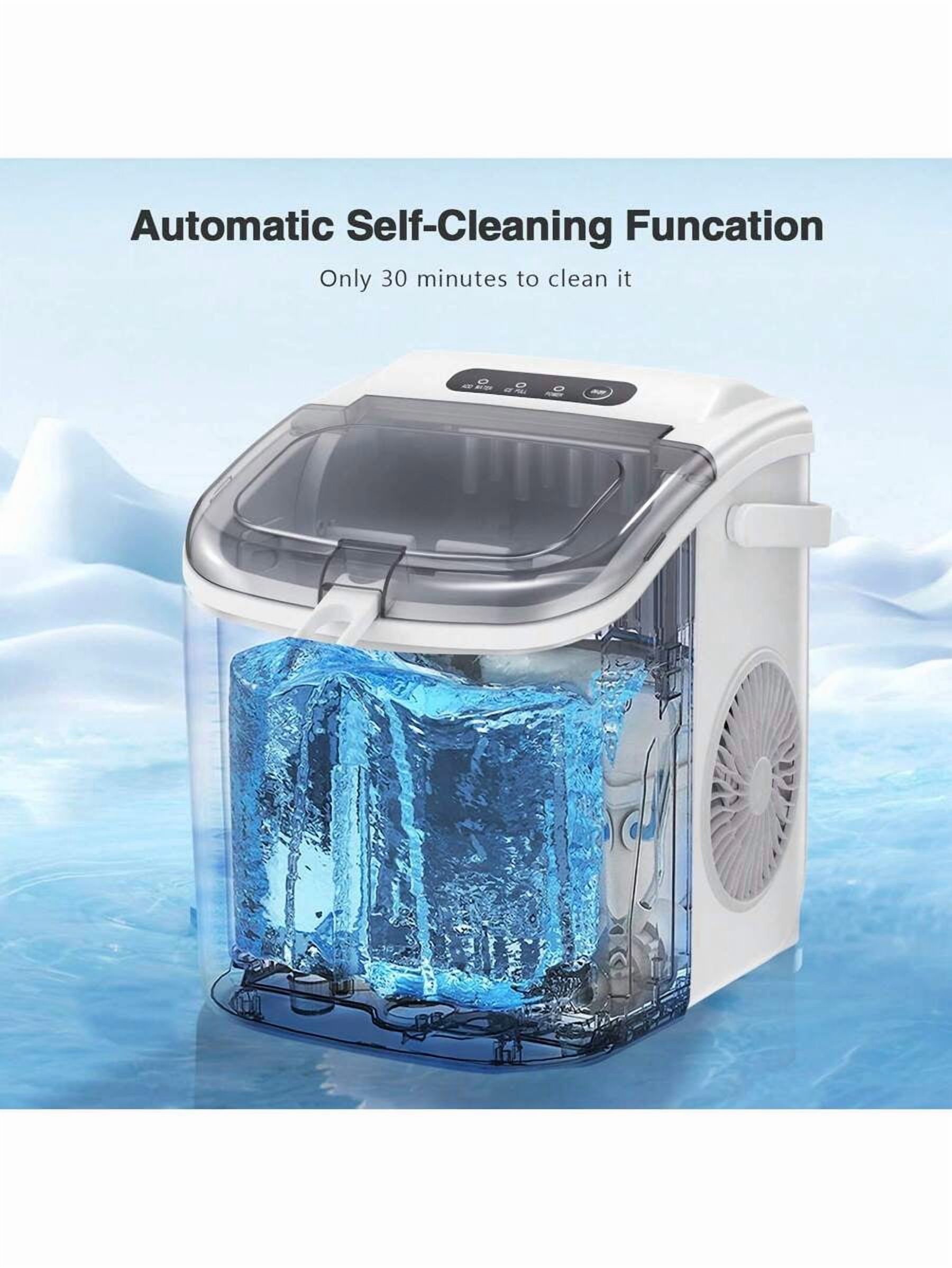 Havato Nugget Ice Maker Countertop,  Self-Cleaning  Ice Maker With Ice Basket & Scoop, 26Lbs/24H, 9 Ice Cubes Ready In 6 Mins, Chewable Ice Maker Machine For Home Camping Party RV