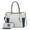 CP Navy, variant on MKF Collection Merlina Women's Tote Bag & Wallet,Circular Print Vegan Leather Handbag 2pcs Set by Mia K