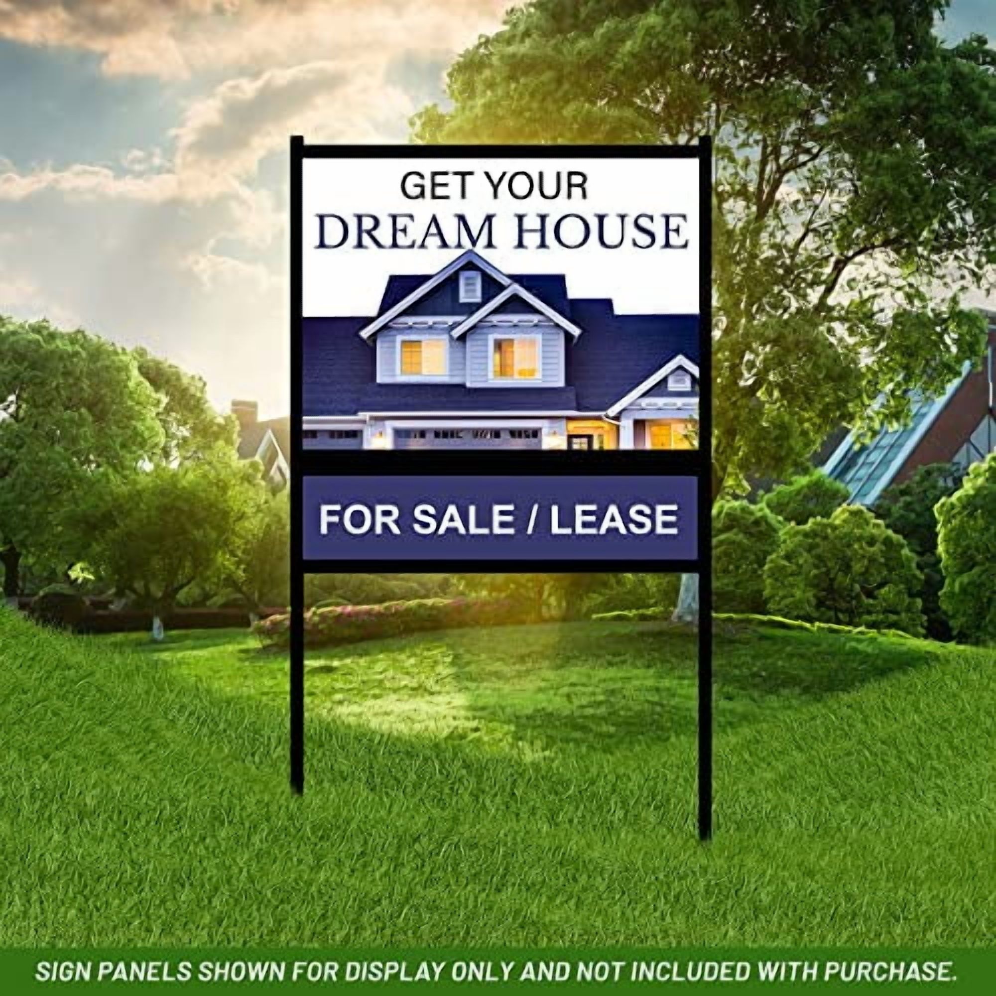 justsignframes Real Estate Yard Sign Stake Metal H Frame (1 Pack) - 18" x 24"