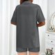 thumbnail image 4 of mfyjkho Pantalones Cortos De Entrenamiento, Conjunto De Pantalón Largo Con Bolsillos Y Cintura Elástica, Manga Corta Y Botones Para Mujer, Color Liso Pantalones Cortos Para Mujer Xxxl, 4 of 7