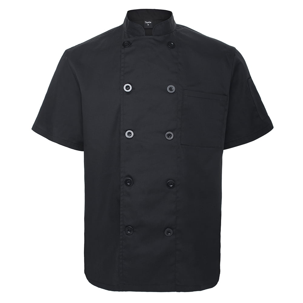 TOPTIE Women's Chef Coat Short Sleeve Chef Jacket 