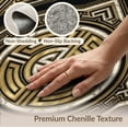 thumbnail image 6 of ODIKA Key Border Round Glam Sparkle Shimmer Sunburst Greek Symmetrical Refined Non-Slip Chair-Friendly for Dining Room, Basement, Large Office, 6 of 7