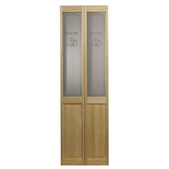 LTL Home Products 864730 Pantry Half Glass Bifold Interior Wood Door, 36" x 80", 36 Inches x 80 Inches, Unfinished Pine