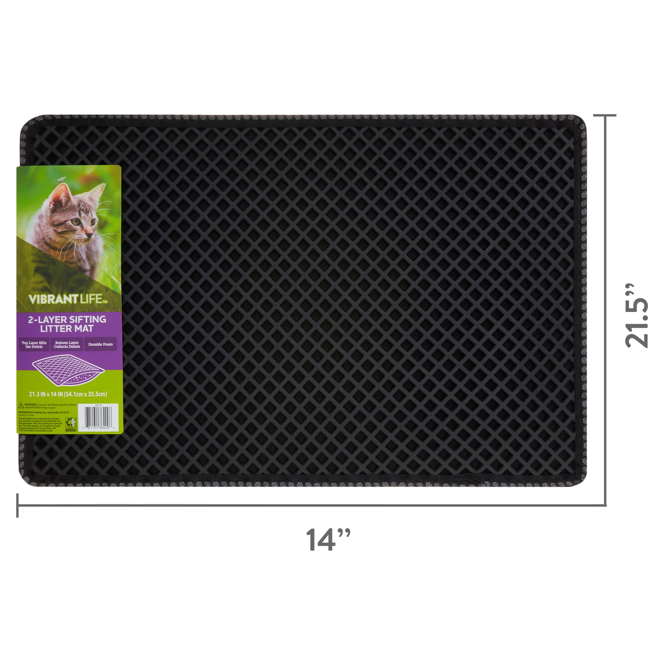 GLDZI Cat Litter Pad Waterproof Silicone Pet Mat with Warped Edge Design,Black, Size: 53