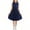 Blue, variant on Girls Sleeveless Pleated Shirt Dress Blue, Stretchy Comfy Preppy School Dress with Tie Waist, Wrinkle Resistant for Kids 8-13 Years,Size 9-10 T