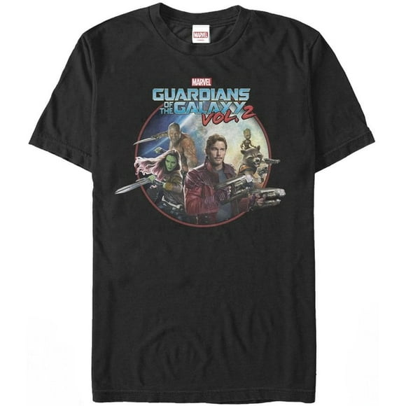 Mens Marvel Guardians of The Galaxy Vol. 2 Team Round T-Shirt - Black - X Large