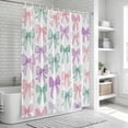 thumbnail image 6 of Pink Purple Teal Bathroom Shower Curtains with 12 Hooks Polyester Waterproof Shower Curtain for Stalls and Bathtubs Watercolor Bow Farmhouse Decorative Bathroom Privacy Curtain 48x72 Inches, 6 of 9
