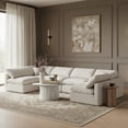 thumbnail image 2 of Meridian Furniture Indulge 199" Linen Fabric U-Shaped Modular Sectional in Cream, 2 of 10