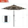 thumbnail image 6 of Sonerlic 7.5ft LED Patio Outdoor Shade Table Umbrella with Steel Frame for Yard,Garden,Park,Poolside and Deck,Taupe, 6 of 8