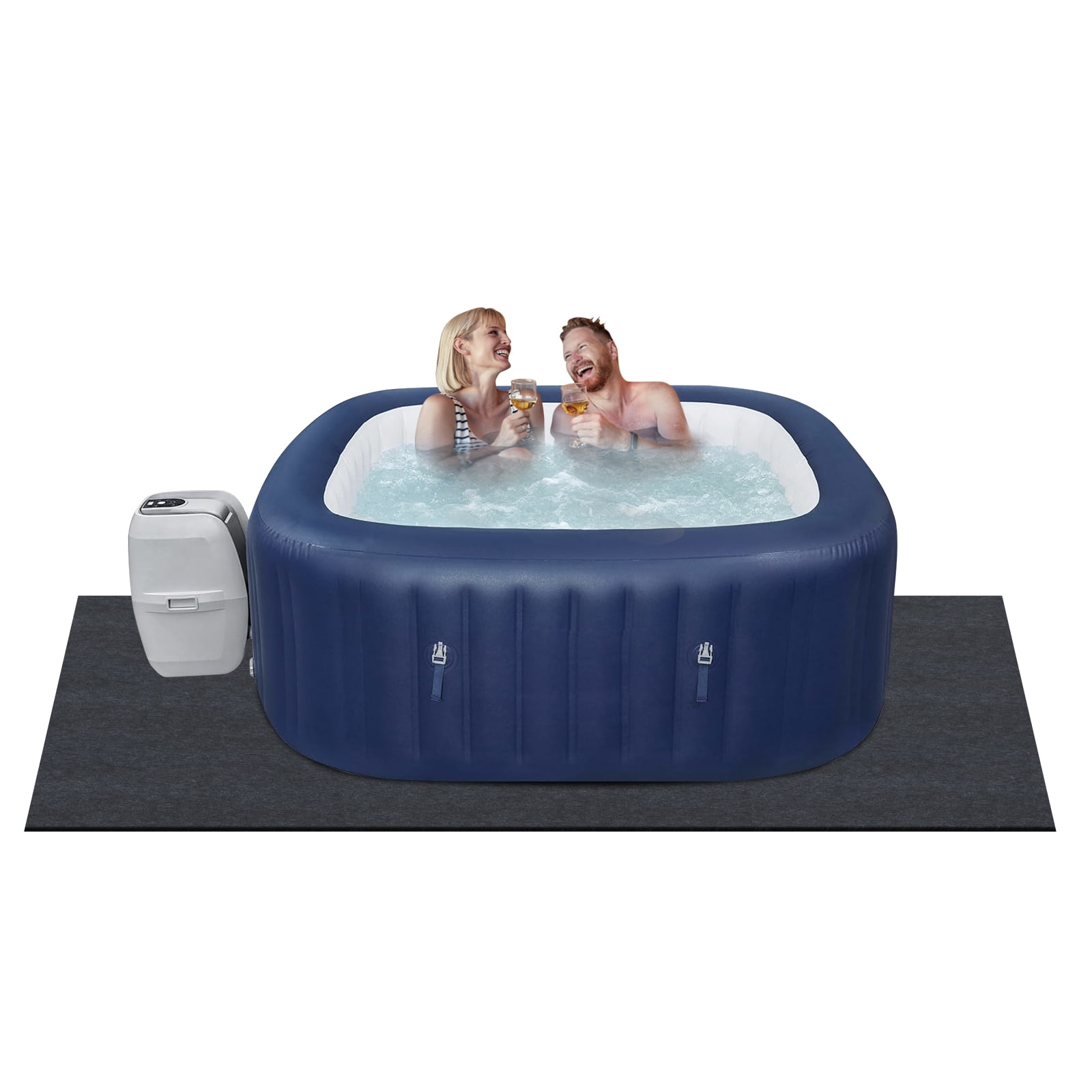 VEVOR 75 x 75 Inch Hot Tub Mat, Extra Large Inflatable Hot Tub Pad