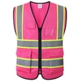 thumbnail image 1 of Chaleco de seguridad Ekksafety EK175 rosa 5 bolsillos ANSI Class 2, 1 of 6