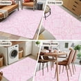 thumbnail image 5 of Pink Boho Flowers Area Rugs 3'x5', Washable Small Throw Rugs for Living Room Bedroom, Vintage Ethnic Flowers Botanical Indoor Outdoor Rug Non-Slip Low Pile Carpet Runner Reversible Floor Mats, 5 of 8