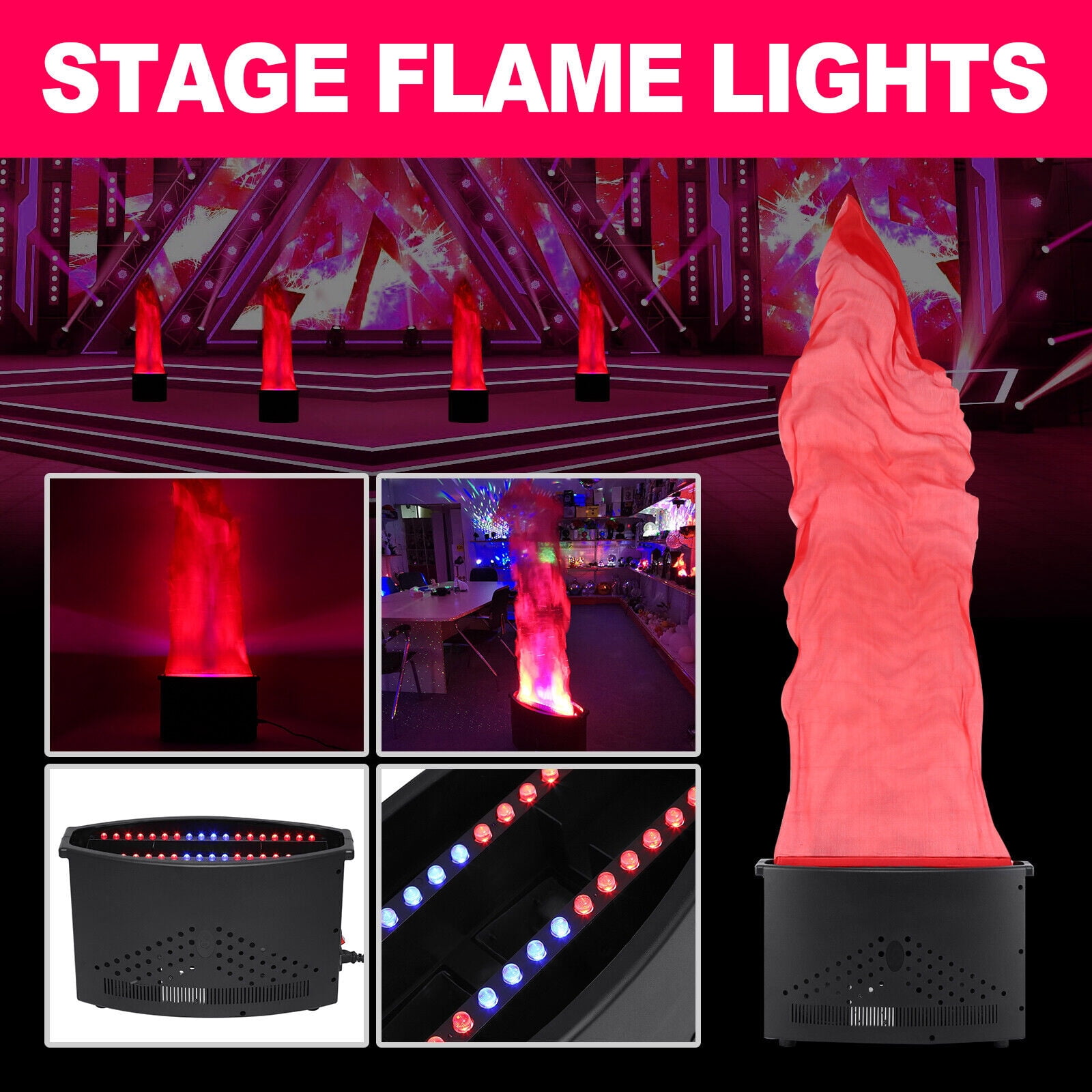 TOPCHANCES Artificial LED Flame Light DJ Fake Fire Light Stage Atmosphere Flame Lamp