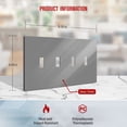 thumbnail image 4 of ENERLITES Screwless Quadruple Toggle Switch Wall Plate, Child Safe Light Switch Cover, Standard Size 4-Gang, Unbreakable Polycarbonate Thermoplastic, UL Listed, SI8814-GY, Glossy, Gray, 4 of 5