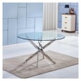 thumbnail image 4 of Diva Glass Star Dining Table, Round 48" with Tempered Glass Top and Silver Base – Featuring a Unique Star-Inspired Base Design, Perfectly Sized for 6 People to Bring Modern Elegance to Your Dining Spa, 4 of 4