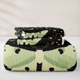 thumbnail image 5 of jejeloiu Folk Floral Moth Twin Quilt Set For Girls,Botanical Pattern Twin Coverlet Set,Black Red Green,2 Pieces, 5 of 7