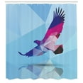 thumbnail image 3 of Eagle Shower Curtain, Polygonal Design with Pastel Toned Backdrop American Freedom Bird Abstract Wildlife, Fabric Bathroom Set with Hooks, 69W X 84L Inches Extra Long, Multicolor, by Ambesonne, 3 of 3