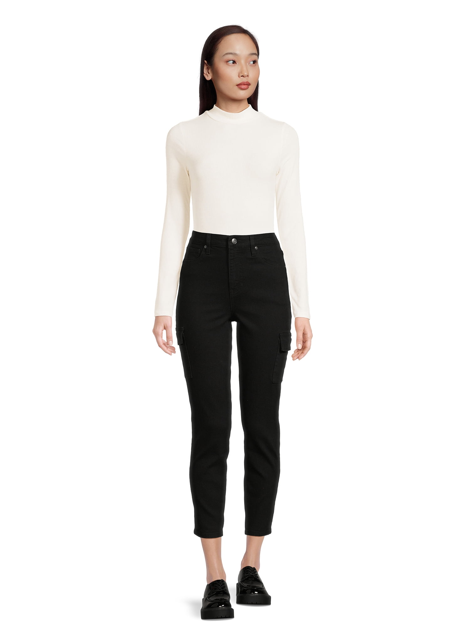 No Boundaries Juniors Ankle High Rise Cargo Skinny Jean