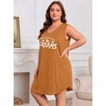 thumbnail image 4 of 3 Pack Nightgowns for Women Plus Size Sleeveless Print Nightshirts Crew Neck Sleepshirt Soft Sleepwear 1X-5X, 4 of 6