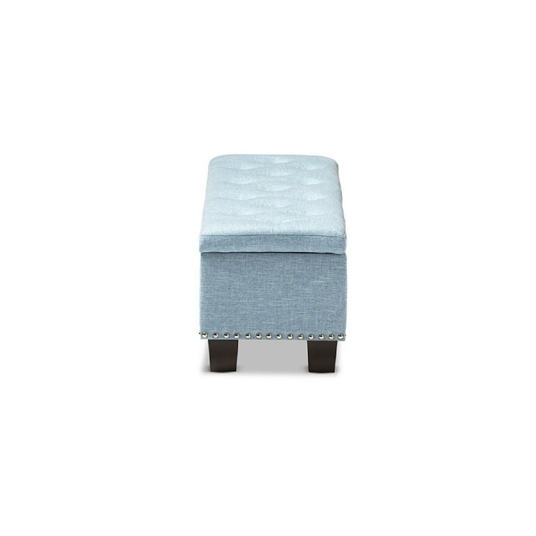 Baxton Studio Hannah Modern and Contemporary Light Blue Fabric Upholstered Button-Tufting Storage Ottoman Bench Baxton Studio Hannah Modern and Contemporary Light Blue Fabric Upholstered Button-Tufting Storage Ottoman Bench