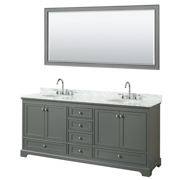 Wyndham Collection Wcs202080dcmunom70 Deborah 80" Free Standing Double Vanity Set - Dark