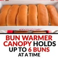 thumbnail image 6 of Nostalgia Coca-Cola Hot Dog Roller with Canopy Bread Warmer, 8 Hot Dog and 6 Bun Capacity, 6 of 12