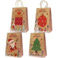 thumbnail image 1 of Bolsas de regalo navideñas Kraft 24 bolsas de estilo variado Bolsas de papel navideñas con asas Bolsas de regalo navideñas con estampados navideños para envolver regalos Cristo, 1 of 5