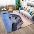thumbnail image 2 of Machine Washable Rug 6x9 ft Area Rugs Animal Gray Sled Dog Non Slip Rugs for Living Room Bedroom Print Rug Carpet Stain Resistant, Home Decor Office Area Rug, 2 of 7