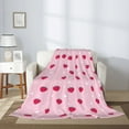 thumbnail image 2 of Sikiie Strawberry And Heart Cozy Flannel Fleece Throw Blanket: Lightweight & Thick for All Seasons - Perfect for Women, Men, & Kids"50"x40", 2 of 6