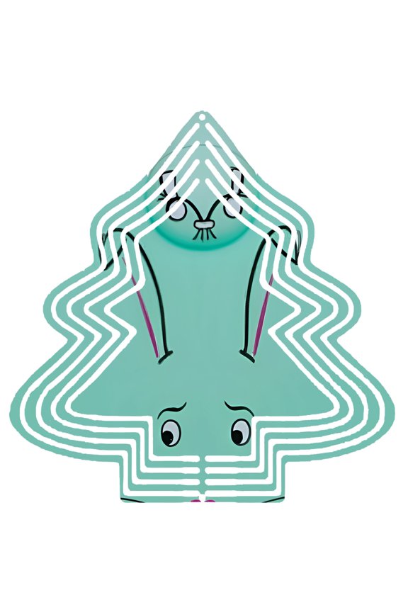 Turquoise Cartoon Tree Face Metal Hanging Wind Spinner - Unique Garden Decoration with Concentric Wavy Lines for Yard Charm