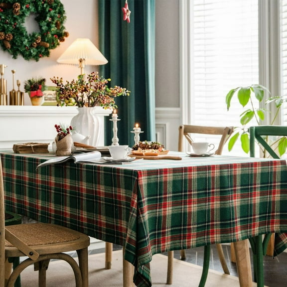 sruoe Tablecloth, Rectangle Tablecloths, Washable Foldable Modern Green Tablecloths, Table Cloth for Dining, Home, Party, Picnic, Nylon Spandex