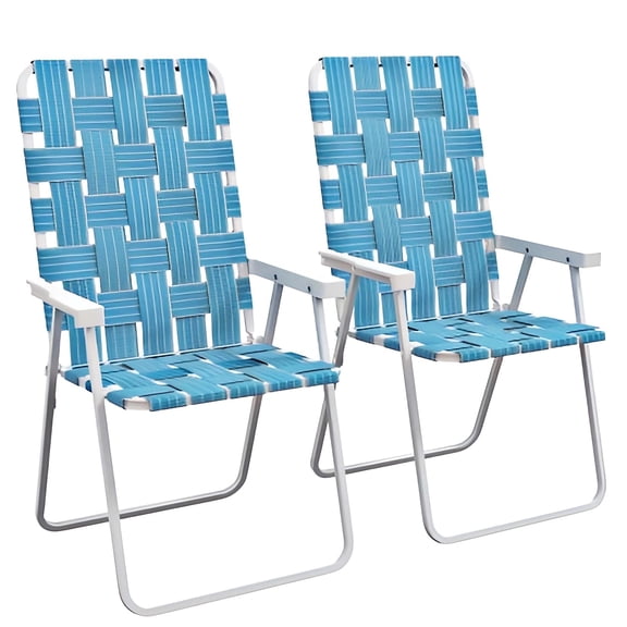 AuraLane 2-Pack Patio Folding Chair,Outdoor Camping Chairs with Armrests,Portable Beach Chair Set for Garden,Pool,Beach