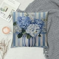 thumbnail image 2 of Nawypu Hydrangea Floral Throw Pillow Covers vase Striped Flower Classic Elegant Vintage Rose Farmhouse Blue Soft for Women Living Room Decor Bedroom Dorm Sofa Cushion Pillowcases, 2 of 5
