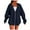 Navy, variant on XUNKUSGA Hoodies For Women Zip Up Lightweight Solid Color Long Sleeve Jackets For Women Fashion Basic Casual Sweatshirt For Women with Slant Pockets S-2XL