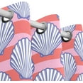 thumbnail image 3 of Coolnut Window Curtain Panels Shell and Pink Red Ribbon Grommet Top Room Darkening Thermal Insulated Blackout Window Treatment Drapes 2 Panels W55 x L84 In, 3 of 6